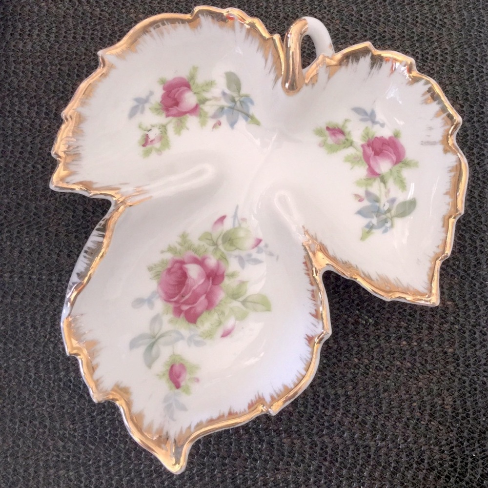 VINTAGE rare gold trimmed fine china dish